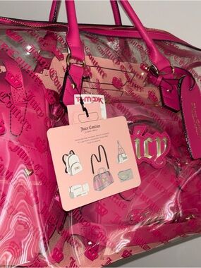 Juicy Couture Hot Pink Clear Logo Tote